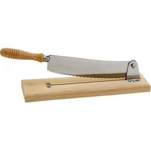 Trancheuse &agrave; pain avec planche en bois vernis
