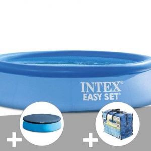 Kit piscine autoportée Intex Easy Set 2,44 x 0,61 m + Bâche de protection + Bâche à bulles