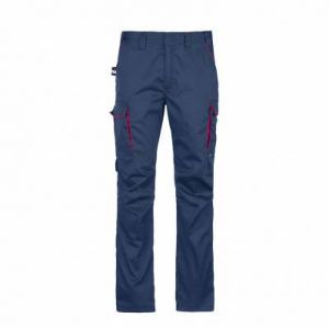 Pantalon de travail multipoche Inn-MotionNew DUCATI - 240 g/m&sup2; - bleu marine/rouge - taille 56