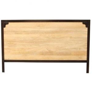 Tête de lit en bois manguier massif et métal noir L165 cm INDUSTRIA - L165xP5xA100