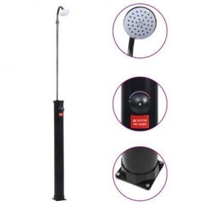 vidaXL Douche solaire de jardin Noir 215 cm 8 L