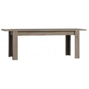 Table extensible pour salle à manger ROMI. Dimensions 160-200 cm avec rallonge. Coloris Oak canyon, chêne clair