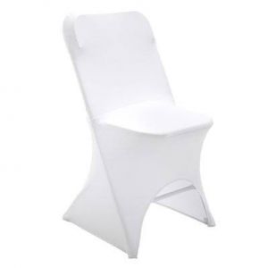 Housse de chaise pliante blanche avec ouverture