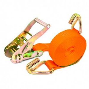 Sangle &agrave; cliquet orange 35mm - 6 m - ( 5,5 + 0,5 m ) - crochet ferm&eacute; - 2,5T