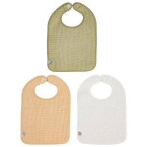 3 bavoirs b&eacute;b&eacute; 25x36 cm nid d'abeille - Bavoir 6 mois &agrave; Scratch - Les Color&eacute;s