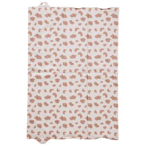 Tapis &agrave; langer pliant 40x58 cm - Matelas &agrave; langer nomade PVC - L&eacute;opard