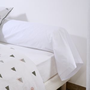 Taie de traversin percale - Blanc : Taille - 86x140cm