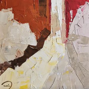 Peinture Rouge par Tomàs | Tableau Abstrait - Huile - Urbain