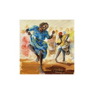 Peinture La Danseuse au Djembe par Lama Niankoye | Tableau