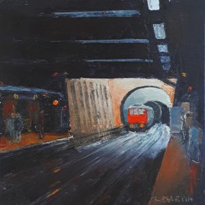 Peinture Bayswater station, London par Martin Laurent | Tableau Figuratif - Huile - Urbain