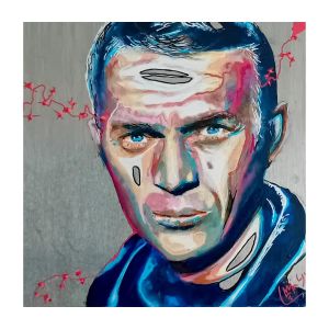 Peinture Steve McQueen par Medeya Lemdiya | Tableau Pop-art - Acrylique, Métal - Icones Pop