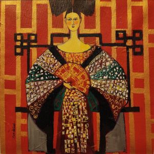 Peinture The Khan's bride par Sundblad Silvina | Tableau Art naïf - Acrylique, Pastel