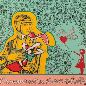 Peinture L'amour est un oiseau rebelle par Belladone | Tableau Pop-art - Acrylique - Icones Pop