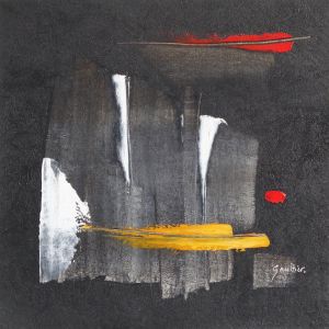 Peinture Entre gris clair et gris foncé par Gaultier Dominique | Tableau Abstrait - Huile - Minimaliste