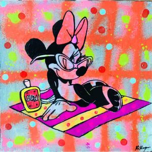 Peinture Minnie par Kikayou | Tableau Pop-art - Acrylique - Icones Pop