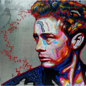 Peinture James Dean par Medeya Lemdiya | Tableau Pop-art - Huile, Acrylique, Métal - Portraits