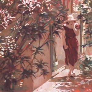 Peinture La robe rouge par Gemini. H | Tableau Réalisme - Acrylique, Huile - Scènes de vie, Nature, Paysages