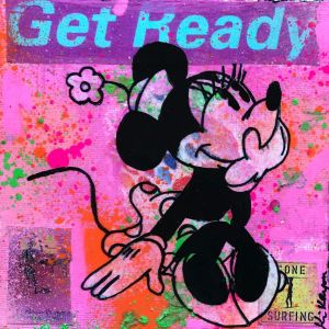 Peinture Minnie par Kikayou | Tableau Pop-art - Graffiti, Acrylique, Collage - Icones Pop