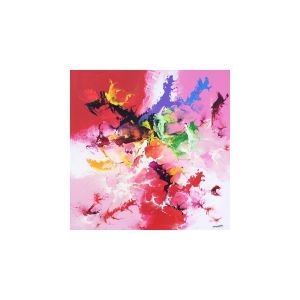 Peinture Rose et rouge par Zdzieblo Thierry | Tableau Abstrait - Acrylique - Minimaliste