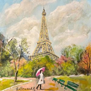 Peinture La Tour Eiffel Champ de Mars par Lallemand Yves | Tableau Figuratif - Acrylique - Urbain