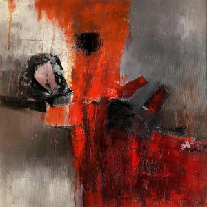 Peinture Marquée au fer rouge par Teoli Chevieux Carine | Tableau Abstrait - Acrylique, Huile - Minimaliste