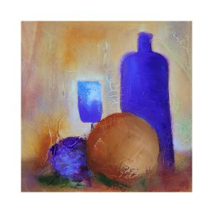 Peinture Nature morte Orange par Chebrou de Lespinats Nadine | Tableau Abstrait - Huile - Natures mortes