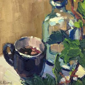 Peinture Nature morte &agrave; la branche de lierre par Aliamus B&eacute;atrice | Tableau Figuratif - Huile - Natures mortes