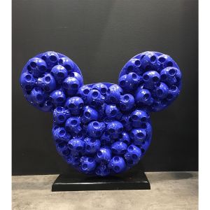 Sculpture MickeySkull XL 5 par VL | Tableau Pop-art - Bois, Objets détournés, Acrylique - Icones Pop
