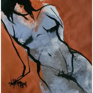 Peinture Gris taupe 21 par Chaperon Martine | Tableau Figuratif - Acrylique - Nu