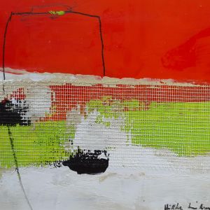 Peinture Abstract A16 rouge par Wilms Hilde | Tableau Abstrait - Collage, Carton - Minimaliste