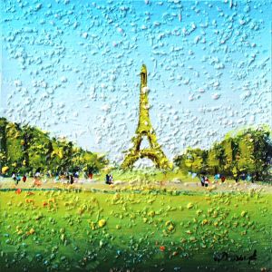 Peinture La tour eiffel par Dessapt Elika | Tableau Impressionnisme - Acrylique, Sable