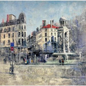 Peinture Place des Jacobins par De Norroy Georges Emile | Tableau Figuratif - Huile - Urbain