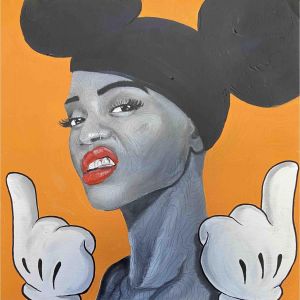 Peinture A groove hand par Paris Sketch Culture | Tableau Pop-art - Acrylique - Icones Pop, Portraits, Noir &#38; blanc