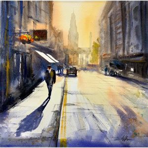 Peinture St Martin's Lane, London par Jones Henry | Tableau - Aquarelle