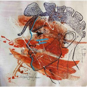 Peinture Gladiator par Paris Sketch Culture | Tableau Art naïf - Acrylique - Portraits, Minimaliste, Noir &#38; blanc