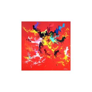 Peinture Rouge par Zdzieblo Thierry | Tableau Abstrait - Acrylique - Minimaliste