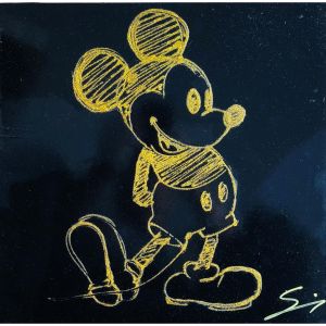 Peinture GOLD MICKEY par Mestres Sergi | Tableau Pop-art - Acrylique, Graffiti - Icones Pop