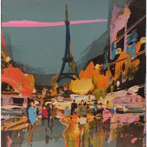 Peinture Paris Tour Eiffel par Frédéric Thiery | Tableau Figuratif - Acrylique - Architecture, Scènes de vie, Urbain