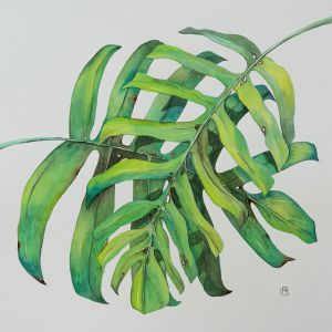 Peinture Sous un palmier par Kuprina Carle Maria | Tableau Figuratif - Aquarelle - Nature