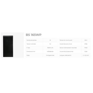 Panneaux solaire BLACKSOLAR 165WP (1.495 X 680 X 60)