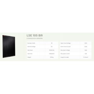 Panneau Solaire Lightsolar 105BR connection arrière (1025 x 510 x 4 mm)
