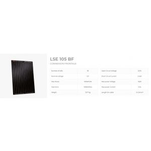 Panneau Solaire Lightsolar 105BF connection frontale (1075 x 510 x 4 mm)