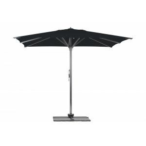 Parasol Rio + Housse + Pied en croix G&eacute;ant Terrasse Piscine Jardin Plage Droit Carr&eacute; 300x300 Acrylique sunbrella premium Charcoal Gris m&acirc;t