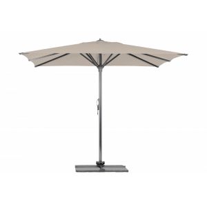 Parasol Rio + Housse + Pied en croix G&eacute;ant Terrasse Piscine Jardin Plage Droit Carr&eacute; 300x300 Acrylique relax Sand Gris m&acirc;t