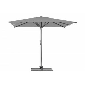 Parasol Rio + Housse + Pied en croix G&eacute;ant Terrasse Piscine Jardin Plage Droit Carr&eacute; 300x300 Acrylique relax Stone Gris m&acirc;t