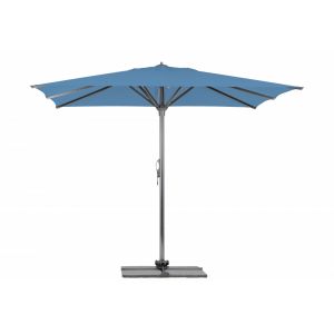 Parasol Rio + Housse + Pied en croix G&eacute;ant Terrasse Piscine Jardin Plage Droit Carr&eacute; Acrylique sunbrella premium 350x350 Myosotis Gris m&acirc;t