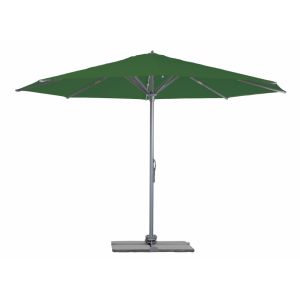 Parasol Rio + Housse + Pied en croix Géant Terrasse Piscine Jardin Plage Droit Rond Acrylique sunbrella premium Ø 400 Gris mât Calathea