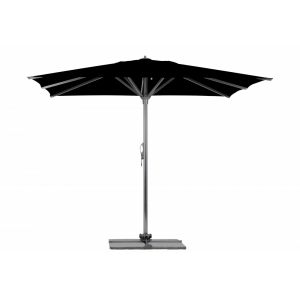 Parasol Rio + Housse + Pied en croix G&eacute;ant Terrasse Piscine Jardin Plage Droit Carr&eacute; 300x300 Acrylique sunbrella premium Black Gris m&acirc;t