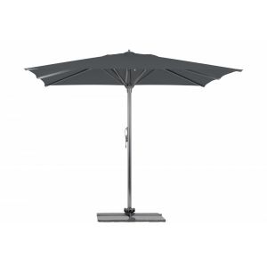 Parasol Rio + Housse + Pied en croix G&eacute;ant Terrasse Piscine Jardin Plage Droit Carr&eacute; 300x300 Acrylique sunbrella premium Carbon Gris m&acirc;t