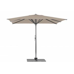 Parasol Rio + Housse + Pied en croix G&eacute;ant Terrasse Piscine Jardin Plage Droit Carr&eacute; 300x300 Acrylique sunbrella premium Antique beige Gris m&acirc;t